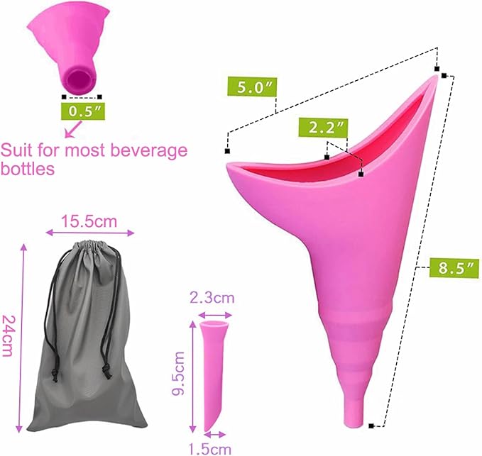 Female Urination Device, Female Urinal, Portable Women Pee Funnel, Reusable Silicone Funnel Urine Cups for Camping,Outdoor,Travel