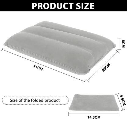 2 Pack Ultralight Inflatable Camping Pillows for Sleeping & Travel, Camp Pillow Backpacking for Sleeping, Inflatable Beach Ergonomic Pillows for Camping Hiking Home Sleeping (Blue+Gray)