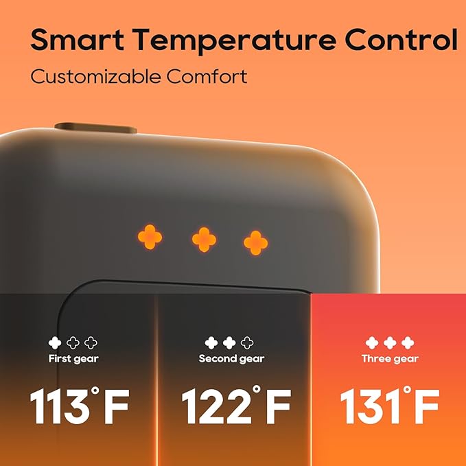 Electric Hand Warmers Rechargeable 2 Pack, 6400mAh Rechargeable Hand Warmer, 16 Hrs Portable Hand Warmer for Outdoor Camping Hunting Golf Accessories, Gifts for Women Men - Grey