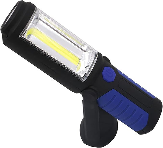 LED Magnetic Worklight,Portable Battery Powered Inspection Lamp Trouble Light for Mechanic Tool,Camping,Grill,Emergency(Blue,Batteries NOT Included)