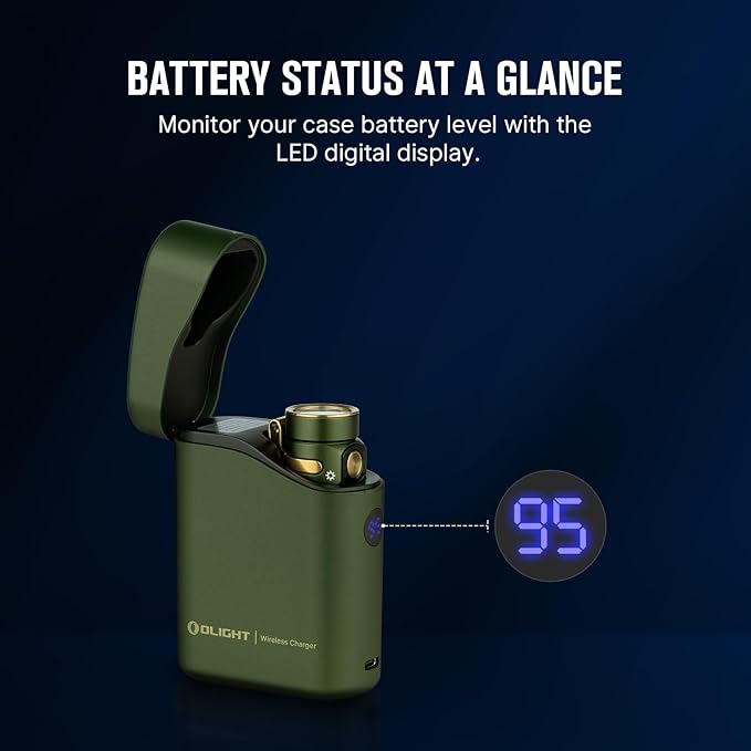 OLIGHT Baton4 Premium Edition EDC Flashlights 1300 Lumens with Type-C Charging Box, Powered By Rechargeable Battery, Small Bright Flashlight IPX8 Waterproof for Camping Emergencies Outdoors (OD Green)