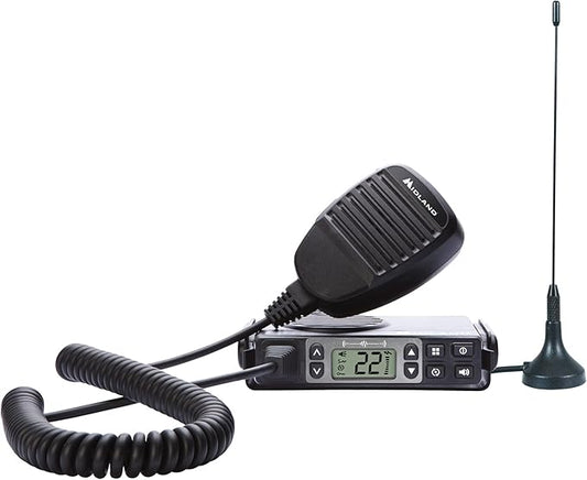 Midland – MXT105 - 5 Watt GMRS MicroMobile Two Way Radio - Off Roading Outdoor RZR Farm Trails Radio - External Magnetic Mount Antenna - NOAA Weather Alerts
