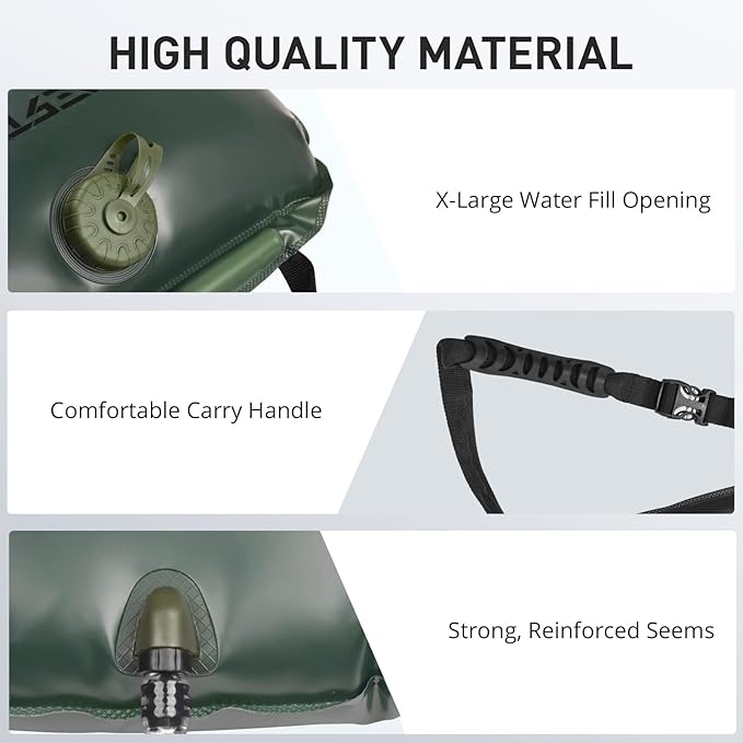 Extremus Rainbow Falls Camping Shower, 6.6 Gallons/25L Camp Shower Bag, Solar Heating PVC Bladder, Built in Thermometer, Mesh Pocket, ABS Nozzle System, Portable Solar Shower for Camping