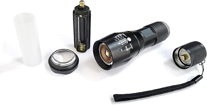 LED Flashlight Bright Tactical Flashlight Zoomable 5 Modes for Emergency Camping Outdoor Use