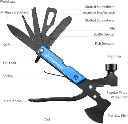 Multitool Camping Accessories 17 in 1 Camping Survival Gear and Equipment Great Christmas Gifts for Men Dad Husband Outdoor Adventure Enthusiast