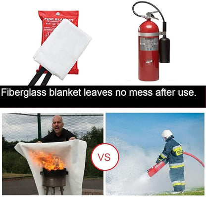 Fire Blanket For Home XL - 59 x 59 Fire Blankets Emergency For People Fire Retardant Blanket Fire Shelter Large Suppression Fiberglass Kitchen Home Restaurant House Fire Proof Survival Safety Reusable