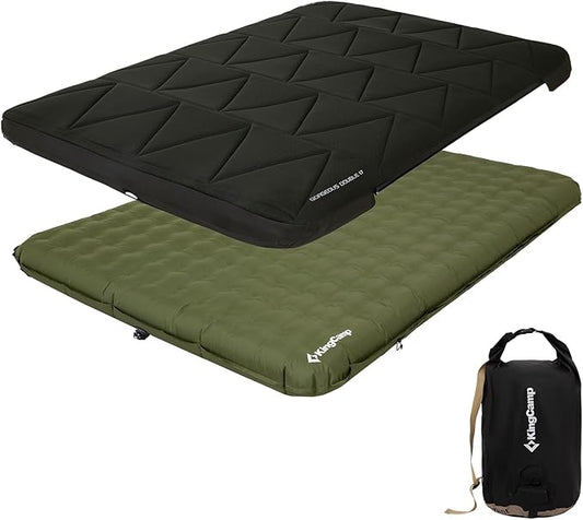 KingCamp Self Inflating Sleeping Pad for Camping Ultra Thick Double Single Foam Mattress High R Value Camping Air Pad Mat, Multi Colors & Sizes