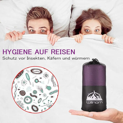 Sleeping Bag Liner,Travel Sheets & Adult Sleep Sack for Backpacking,Hotels & Hostels,Lightweight Single Camping Sleeping Bag Liners for Travel