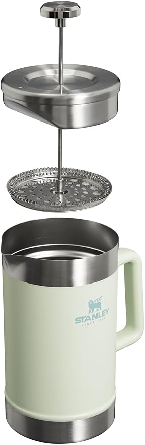 Stanley Classic Stay-Hot French Press Coffee Maker 48 oz | 5 Minute Brew, 4 Hours Hot | Mesh Filter for Coffee Grounds | Insulated Stainless Steel French Press | BPA-Free | Mist