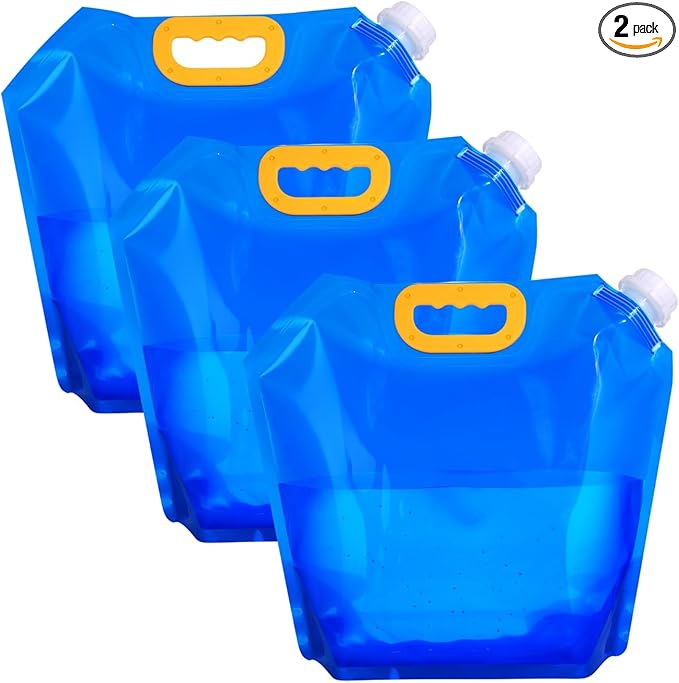 Portable Water Storage Containers For Camping, Collapsible Water Bag, Water Jugs For Hiking,Reusable Gallon Water Jug, Drink Pouches For Emergency (10L, Count, 3)