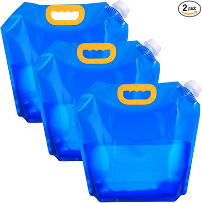 Portable Water Storage Containers For Camping, Collapsible Water Bag, Water Jugs For Hiking,Reusable Gallon Water Jug, Drink Pouches For Emergency (10L, Count, 3)