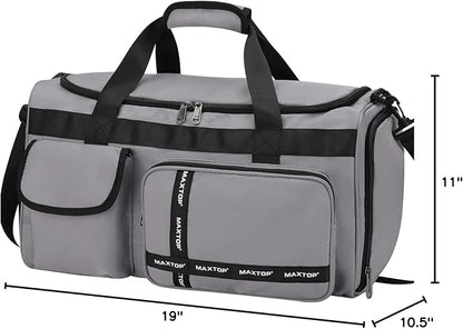 MAXTOP Gym Bag for Women Men Travel Duffle Bag Large Capacity Carry On Weekender Overnight Bag With Shoe Compartment Gym Tote Dry Wet Separation Duffel Bag for Travel