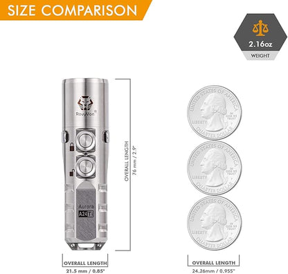 RovyVon Aurora A24 G2 Titanium LED Flashlight,1000 Lumen Pocket Flashlight with Lockout Mode,Rechargeable EDC Flahlight,7 Modes,Water Resistant for Everyday Carry, Hiking, Camping
