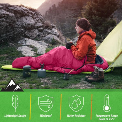 Mummy Sleeping Bag - Water-Resistant Adult Cold Weather Sleeping Bag