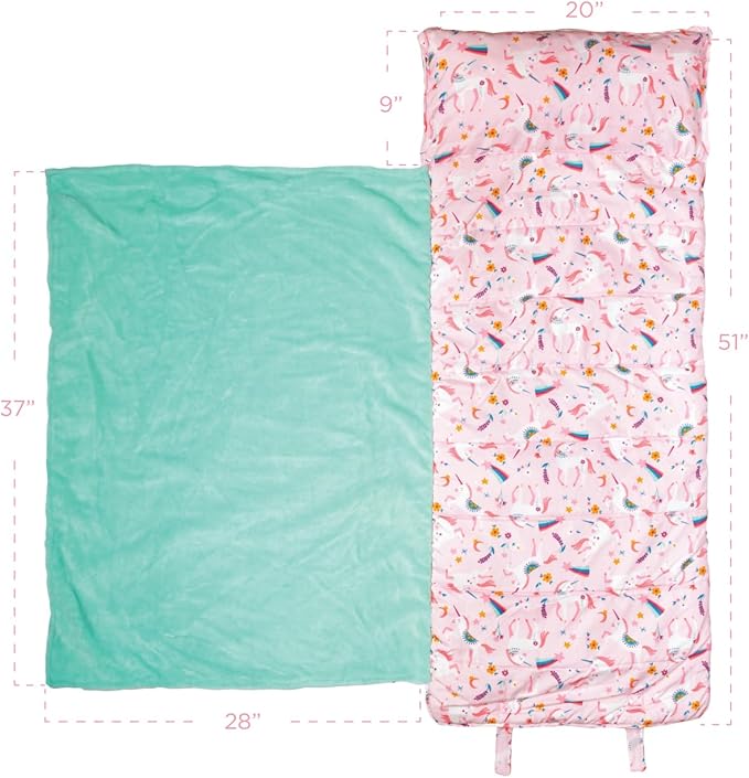 Stephen Joseph, Toddler All Over Print Nap Mat with Soft Blanket and Removable Pillow for Boys & Girls, Kids Sleeping Bag for Elementary, Daycare, Preschool with Carry Handle