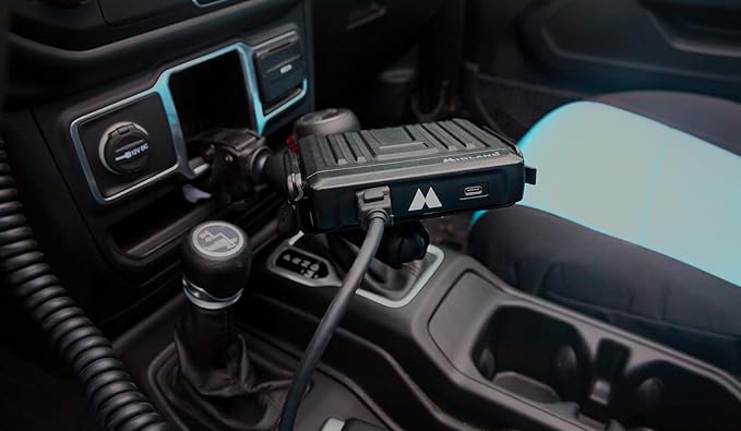 Midland – MXT575J - Jeep® 50 Watt GMRS MicroMobile® Two-Way Radio - Farms Ranches Overlanding Trails Off-Roaders - 8 Repeater Channels - Compact Design External Magnetic Mount 2.1dB Unity Gain Antenna