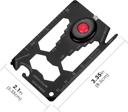 Credit Card Multol, et al Survival Card, Credit card size Muli-Toal for quick Repairs, Camping - Cool Gadget for Men, lack, induces screwdriver and Botle Openen.