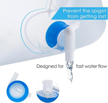 Collapsible Water Storage Container Jug, 4 Packs 5.3 Gallon BPA Free Water Carrier with Spigot, for Camping Hiking Backpack Outdoors and Emergency, Foldable Portable Survival Kits