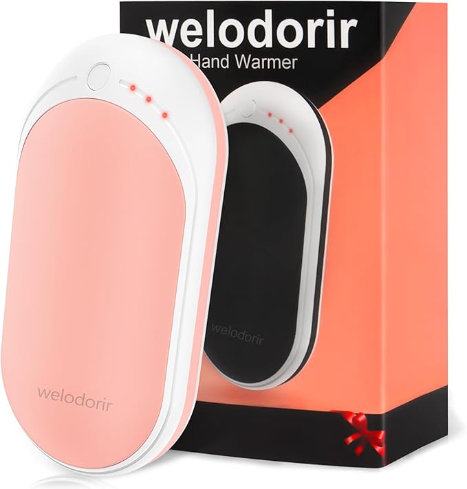 Hand Warmers USB Rechargeable 5200 mAh 1 Pack Electric Portable Reusable Pocket Power Bank Double-Sided Heaters for Heat Therapy Great, Raynauds, Hunting, Golf, Camping, Women Mens Winter Gifts