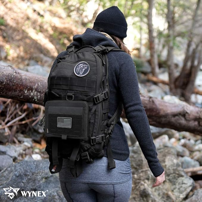 WYNEX Tactical Folding Admin Pouch, Molle Tool Bag of Laser-Cut Design, Utility Organizer EDC Medical Bag Modular Pouches Tactical Attachment Waist Pouch Include U.S Patch