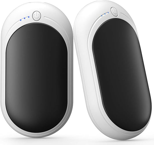 Hand Warmers Rechargeable, KNIFOD 2 Pack 6000mAh Portable Electric Handwarmers, Reusable USB Pocket Heater Great for Raynauds, Hunting, Golf, Camping, Christmas Outdoor, Women Mens Warm Gifts