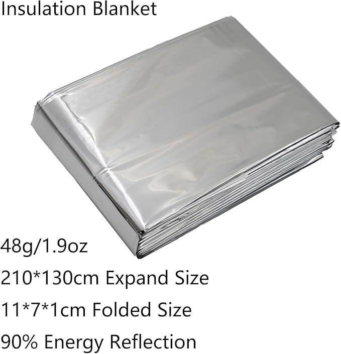 8 PCS Emergency Insulation Blanket,Survival Camping Blanket,Emergency Foil Blanket,Independent Packaging,Suitable for Marathons, Outdoor Travel, Hiking, Emergency Survival Or First Aid