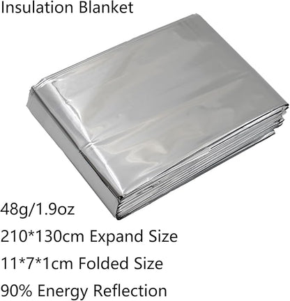 8 PCS Emergency Insulation Blanket,Survival Camping Blanket,Emergency Foil Blanket,Independent Packaging,Suitable for Marathons, Outdoor Travel, Hiking, Emergency Survival Or First Aid