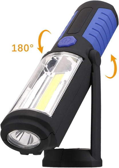 LED Magnetic Worklight,Portable Battery Powered Inspection Lamp Trouble Light for Mechanic Tool,Camping,Grill,Emergency(Blue,Batteries NOT Included)