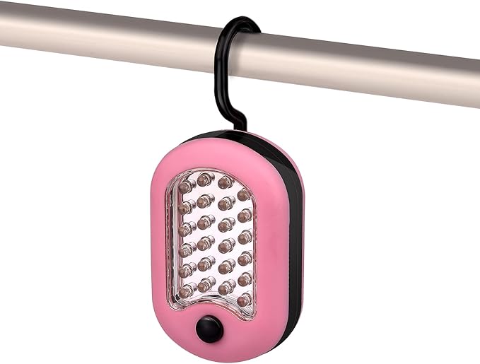 2-Pack Multi-Purpose Compact Work Light and Flashlight, Pink Color for Girls, Ladies and Women - Perfect Illumination for Roadside Emergency, Camping, General Household, Car and College Dormitory Use