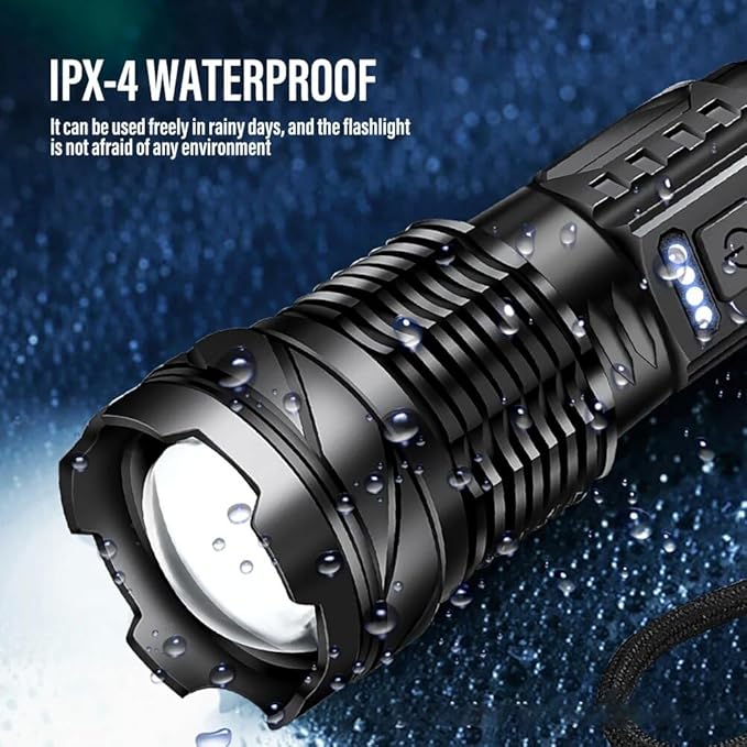 2 Pack Rechargeable Flashlights High Lumens, Super Bright LED Flashlight with 7 Lighting Modes, Waterproof Powerful Handheld Flash Light for Home, Outdoor, Camping, Emergency
