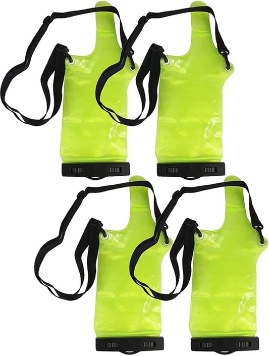 4Pcs Universal Two Way Radio Waterproof Case Bag Portable Walkie Talkie Rainproof Pouch with Adjustable Strap Compatible for Motorola Kenwood Midland UV-3R UV-5R PX-888 Walkie Talkie Radio (Green)