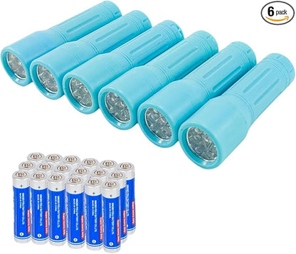9-LED Mini Flashlight, Small Multicolor Flashlights with Lanyard, Batteries Included, for Hurricane Supplies Party Favors, Gift