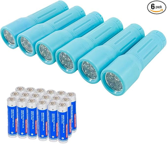 9-LED Mini Flashlight, Small Multicolor Flashlights with Lanyard, Batteries Included, for Hurricane Supplies Party Favors, Gift