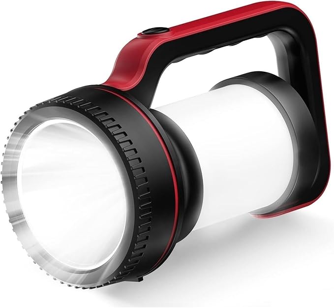 Rechargeable Spotlight Super Bright 12000 Lumen LED Flashlight Handheld Spotlight 10000mAh Long Lasting Large Flashlight Searchlight for Camping Outdoor Hunting Emergency as Gift