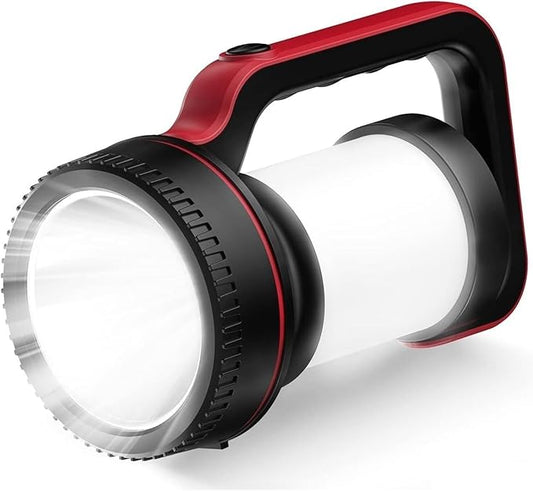 Rechargeable Spotlight Super Bright 12000 Lumen LED Flashlight Handheld Spotlight 10000mAh Long Lasting Large Flashlight Searchlight for Camping Outdoor Hunting Emergency as Gift