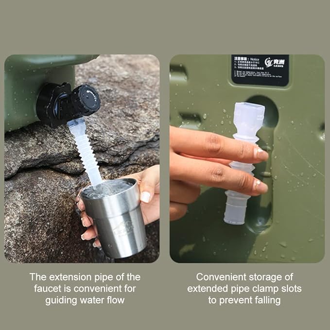 Camping Water Container, Water Storage Water Tank Water Jug with Faucet, Portable Camping Bucket with Tap Spigot BPA Free Emergency Water Storage Container for Outdoor Camping Picnic Hiking