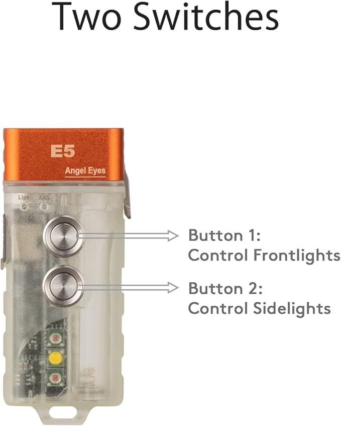 RovyVon E5 USB C EDC Flashlight Rechargeable AAA Battery Compatible, 4000K High CRI Small Bright LED Flashlight Dual Power Sources Daily Keychain Light for Camping Hiking(White+Red Sidelight)