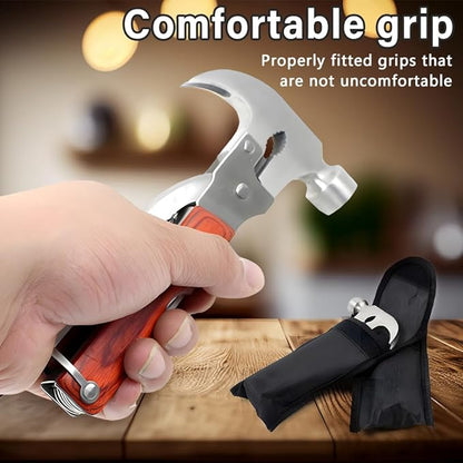 Hammer Multitool 15 in 1 Multi-Tool Knife Hammer Pliers Saw Bottle Opener Screwdriver Household Camping Work Multitool Gifts for Men Dad