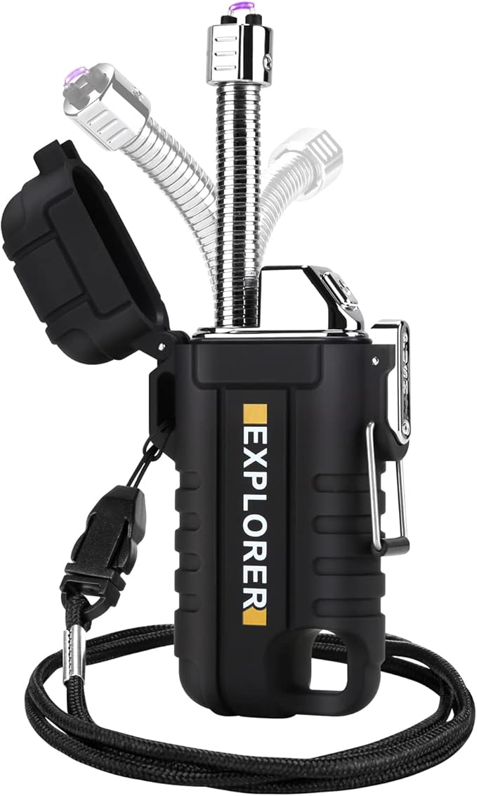 360 Flex Electric Lighter - USB Rechargeable Arc Lighter with Windproof Plasma Flame, Flexible Neck Grill Lighter, Waterproof Candle Lighter for Aromatherapy Camping BBQ -Survival Tactical Gear