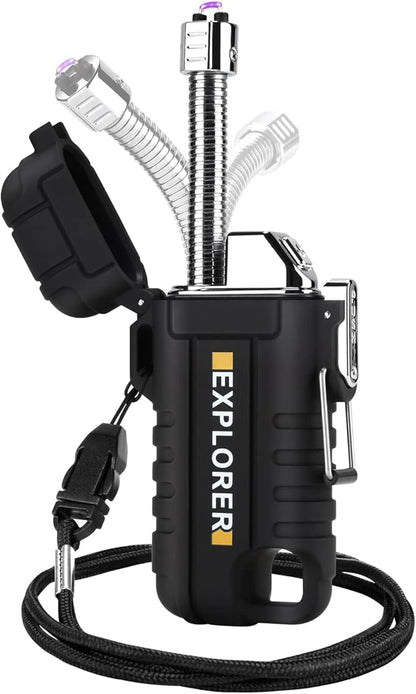 360 Flex Electric Lighter - USB Rechargeable Arc Lighter with Windproof Plasma Flame, Flexible Neck Grill Lighter, Waterproof Candle Lighter for Aromatherapy Camping BBQ -Survival Tactical Gear