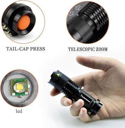 MODOAO Mini LED Flashlight Ultra-Bright Light 300 Lumens Handheld Flashlights Small for Kids Child Camping Cycling Hiking Emergency Torch Light 5pack Lightgreen