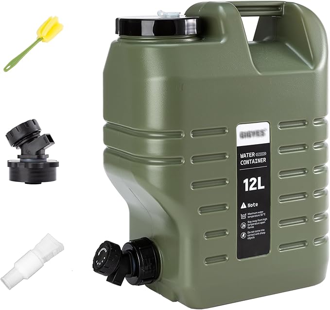 Camping Water Jug with Spout, 3.2 Gallon Camping Water Container with Spigot, No Leakage Food Grade Camping Water Tank with Spout for Picnic, BBQ Supplies