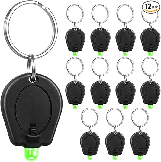 12 Pack Ultra Bright Green Light Keychain Flashlight, Mini Green LED Keychain Flashlight, Green Keychain Flashlight for Night Observation