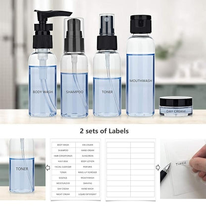 Travel Size Bottles Containers for Toiletries with Toiletry Bag Kit for Liquids, Leak-Proof & TSA Approved Carry-on for Airplane - Women/Men