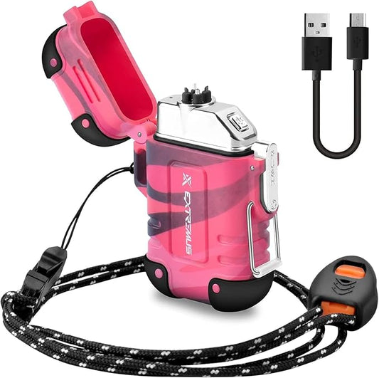 Extremus Blaze 360 Lighters, Rechargeable Electric Lighters, Dual Arc Lighter, Plasma Lighters, Waterproof & Windproof Lighter, USB Flameless Lighter for Camping, Hiking, Outdoor Adventures