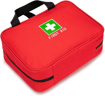 Red First Aid Bag Empty Travel Rescue Pouch First Responder Storage Compact Survival Medicine Bag for Car Home Office Kitchen Sport Outdoors (Red)