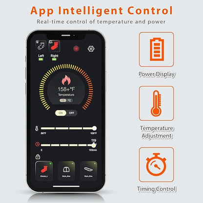Heated Socks for Women Men Rechargeable Washable, Battery Electric Heated Socks Foot Warmers with APP Control for Skiing Hunting Riding Camping Fishing Hiking Outdoor Work