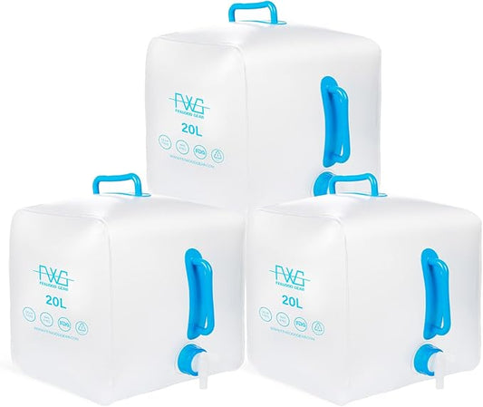 Collapsible Water Container with Spigot,Camping Water Container,BPA Free Portable Water Container for Camping Hiking RV Emergency Survival (3 Pack) 5.3 Gallon
