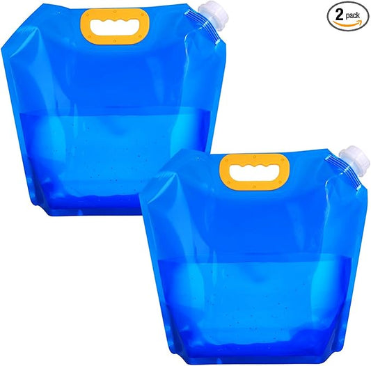Portable Water Storage Containers For Camping, Collapsible Water Bag, Water Jugs For Hiking,Reusable Gallon Water Jug, Drink Pouches For Emergency (10L, Count, 2)