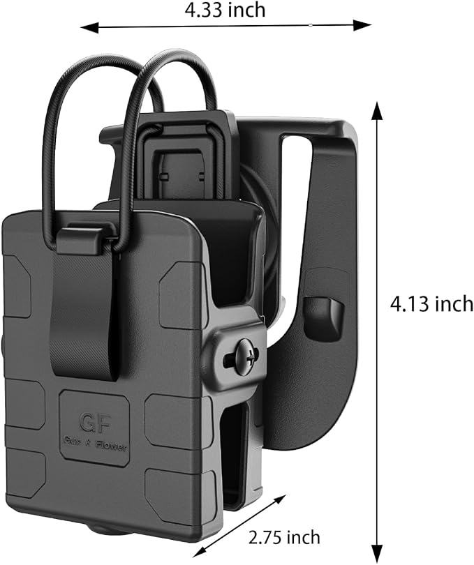 Gun & Flower Universal Tactical Radio Holster for Two-Way Walkie Talkies, Radio Pouch for Motorola, Kenwood, HYTERA Many Types, Law Enforcement Accessories, Adjustable Storage with 1 Pack
